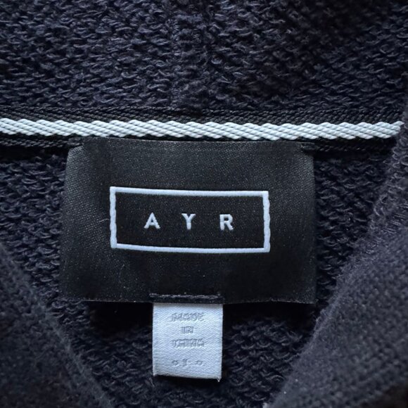 NWOT AYR Women's Slouchy Slightly Cropped Hoodie in Charcoal Black Size Large - Picture 5 of 6